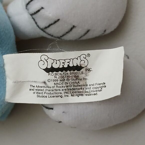Vintage 1999 Stuffins Sherman Stuffed Plush Animal Rocky & Bullwinkle Toy - Picture 3 of 4